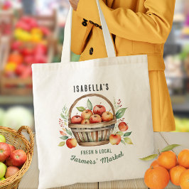 Personalized Farmers Market Rustic Apple Basket Tragetasche