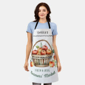 Personalized Farmers Market Rustic Apples Kitchen Schürze (Getragen)