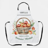Personalized Farmers Market Rustic Apples Kitchen Schürze (Vorderseite)