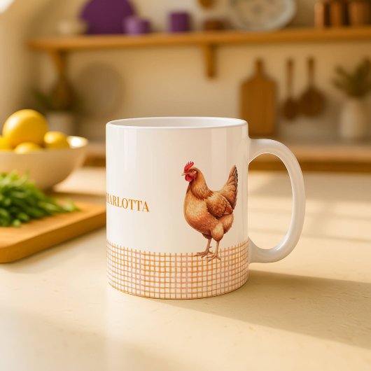 Personalized Farmhouse Hen Name Mug Kaffeetasse
