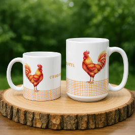 Personalized Farmhouse Rooster Name Mug Kaffeetasse
