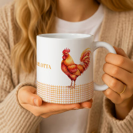 Personalized Farmhouse Rooster Name Mug Kaffeetasse