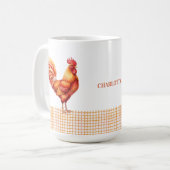 Personalized Farmhouse Rooster Name Mug Kaffeetasse (Vorderseite Links)