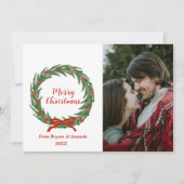 Personalized Farmhouse Wreath  Feiertagskarte (Vorderseite)