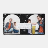 Personalized Father's Day 2 Photo Collage Starry Schreibtischunterlage (Tastatur & Maus)