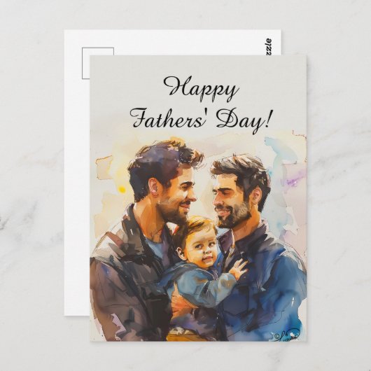 Personalized Father's Day Cards for Gay Dads Postkarte (Vorne/Hinten)
