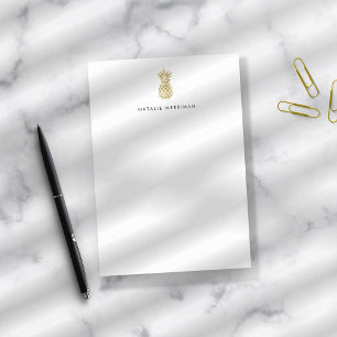 Personalized Faux Gold Pineapple Post-it Klebezettel
