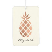 Personalized faux rose gold foil pineapple autolufterfrischer (Vorderseite)