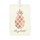 Personalized faux rose gold foil pineapple autolufterfrischer (Rückseite)