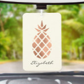 Personalized faux rose gold foil pineapple autolufterfrischer