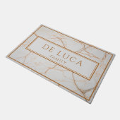 Personalized Faux White Marble Fußmatte (Schrägansicht)