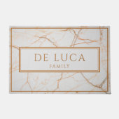 Personalized Faux White Marble Fußmatte (Vorderseite)