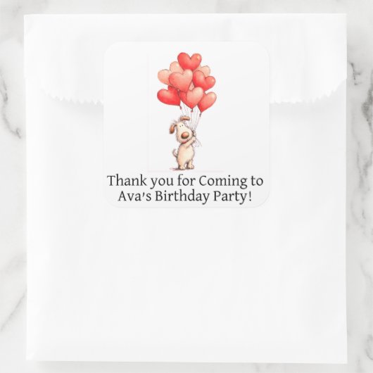 Personalized favor stickers kids party (Tasche)