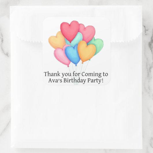 Personalized favor stickers kids party (Tasche)
