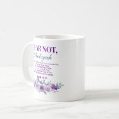Personalized Fear Not Isaiah 41:10 Purple Floral Kaffeetasse (Vorderseite Links)
