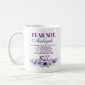 Personalized Fear Not Isaiah 41:10 Purple Floral Kaffeetasse (Links)