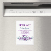Personalized Fear Not Isaiah 41:10 Purple Floral Magnet (In Situ (Geschirrspüler))
