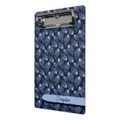 Personalized Feather Clipboard | Blue Pattern Mini Klemmbrett (Gewinkelt2)
