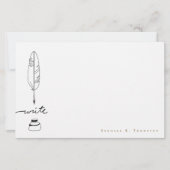 Personalized Feather Quill ink Handwritten Write Briefpapier (Vorderseite)