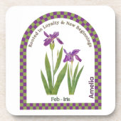 Personalized February Birth Month Flower Coaster Getränkeuntersetzer (Vorderseite)