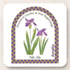 Personalized February Birth Month Flower Coaster Getränkeuntersetzer