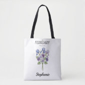 Personalized February Birth Month Flower Tasche (Vorderseite)