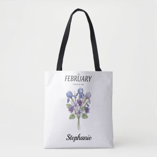 Personalized February Birth Month Flower Tasche (Vorderseite)