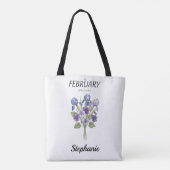 Personalized February Birth Month Flower Tasche (Rückseite)