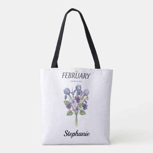 Personalized February Birth Month Flower Tasche (Rückseite)