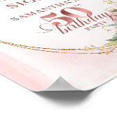 Personalized Feminine Rose Gold 50th Birthday Sign Poster (Ecke)