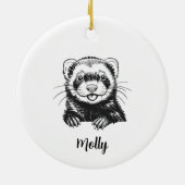 Personalized Ferret Christmas Keramik Ornament (Hinten)