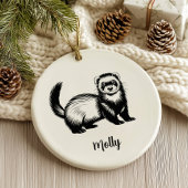 Personalized Ferret Christmas Keramik Ornament