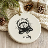 Personalized Ferret Christmas Keramik Ornament