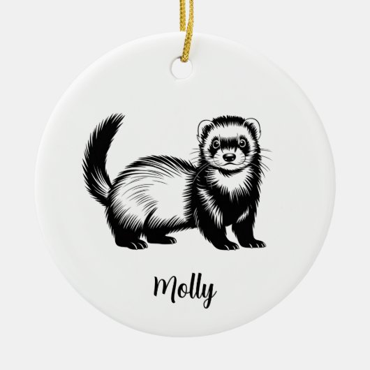 Personalized Ferret Christmas Keramik Ornament (Vorne)