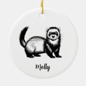 Personalized Ferret Christmas Keramik Ornament (Hinten)