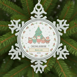 Personalized Festive Adventures Schneeflocken Zinn-Ornament
