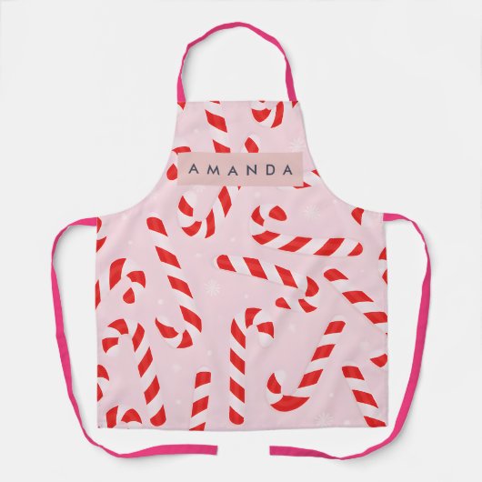 Personalized Festive Candy Canes Schürze (Vorderseite)