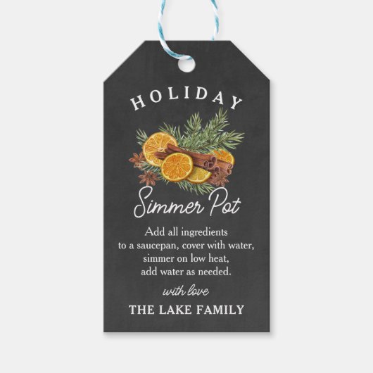 Personalized Festive Holiday Potpourri Tag Geschenkanhänger (Vorderseite)