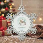 Personalized Festive Memories Schneeflocken Zinn-Ornament