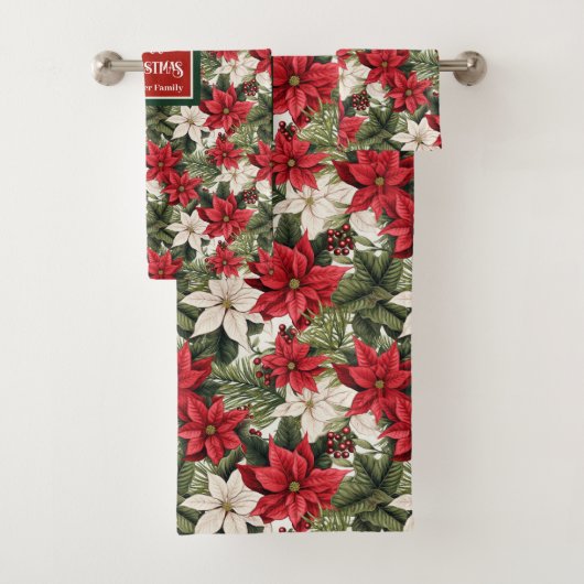 Personalized Festive Towels Elegant Holiday Style Badhandtuch Set (Insitu)