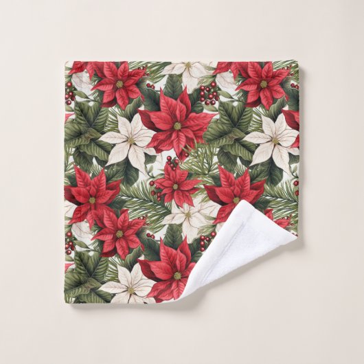 Personalized Festive Towels Elegant Holiday Style Badhandtuch Set (Waschlappen)