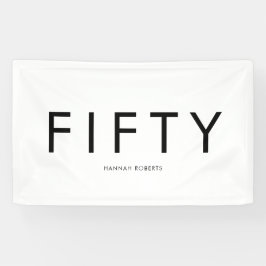 Personalized Fifty Bold 50th Birthday Party Banner