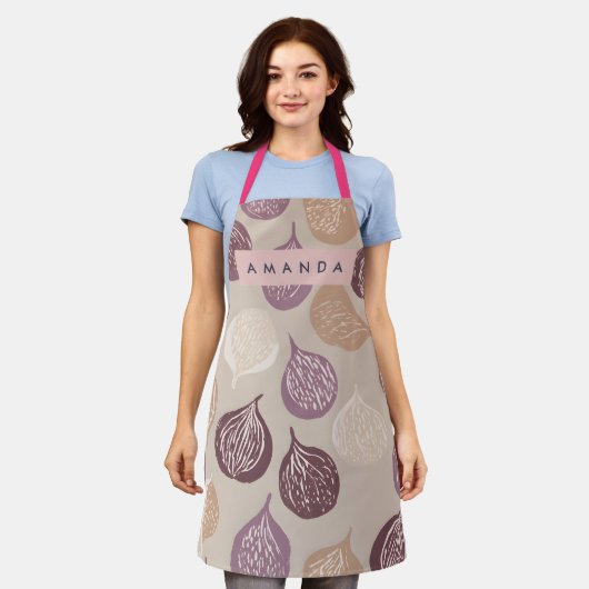 Personalized Fig Fruit Art in Warm Neutral Schürze (Getragen)