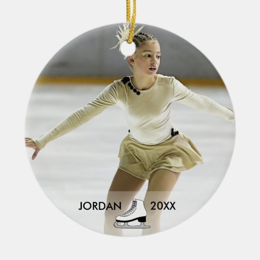 Personalized Figur Skating Skater Name Christmas Keramik Ornament (Vorne)
