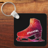 Personalized Figure Skating Space Boot Schlüsselanhänger (Vorderseite)