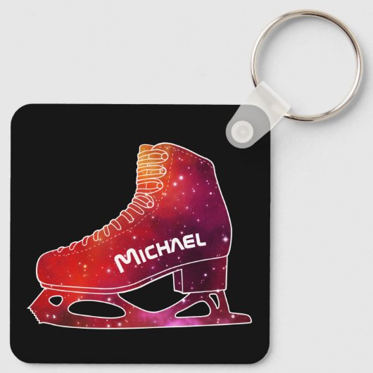 Personalized Figure Skating Space Boot Schlüsselanhänger (Rückseite)