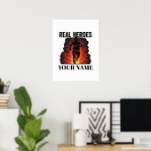 Personalized Firefighter Poster – Custom Name (Heimbüro)