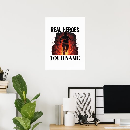 Personalized Firefighter Poster – Custom Name (Heimbüro)