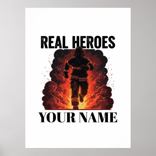 Personalized Firefighter Poster – Custom Name (Vorne)