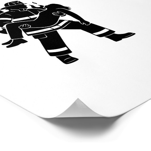 Personalized Firefighter Rescue Poster (Ecke)